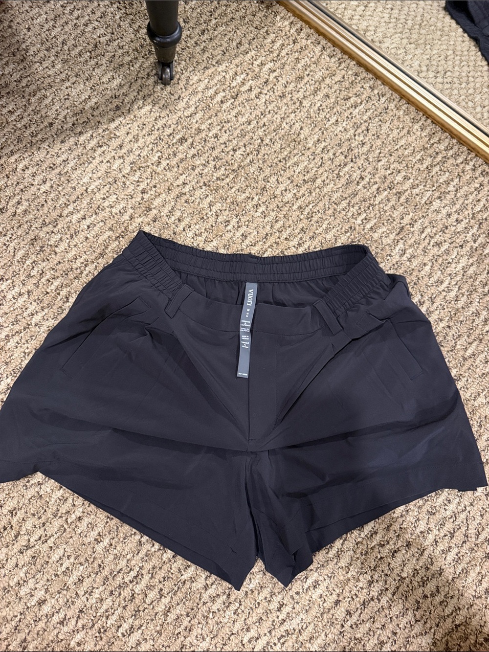 Vuori Black Athletic Elastic-Waist Shorts